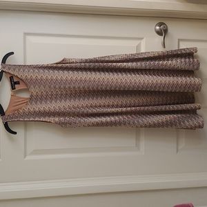 Cute dress with double beige interior midi dress